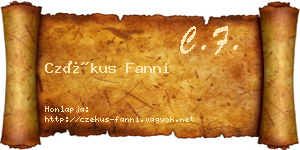 Czékus Fanni névjegykártya
