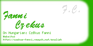 fanni czekus business card
