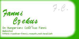 fanni czekus business card